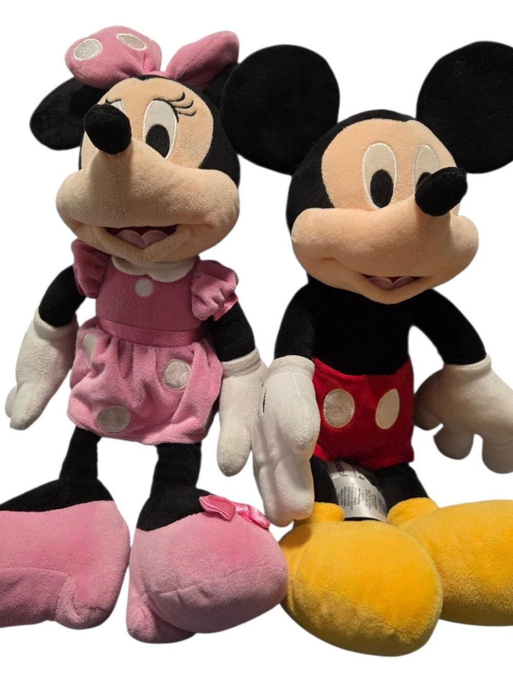 Disney 19 Inch, Minnie & Mickey Plush Pair - Pink, Red, Yellow, Black, White